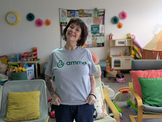 Amma Logo T-shirt grey/green