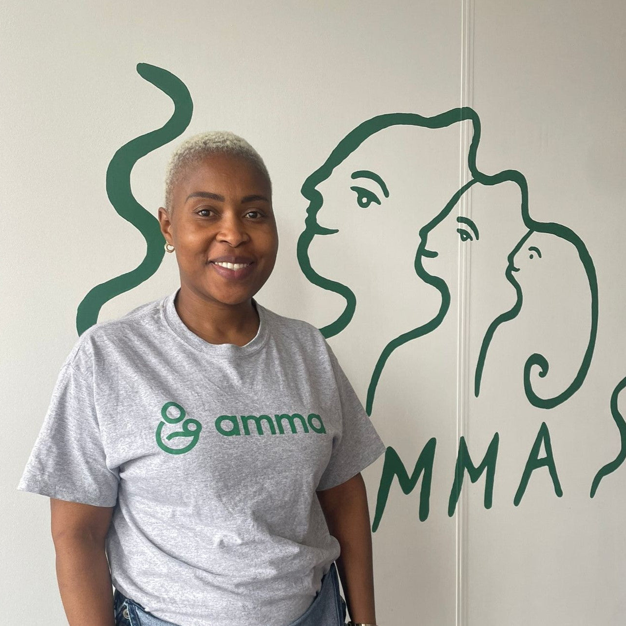 Amma Logo T-shirt grey/green