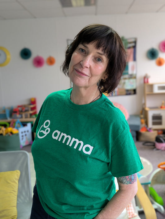 Amma Logo T-shirt green/white