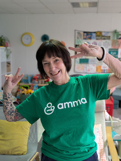 Amma Logo T-shirt green/white