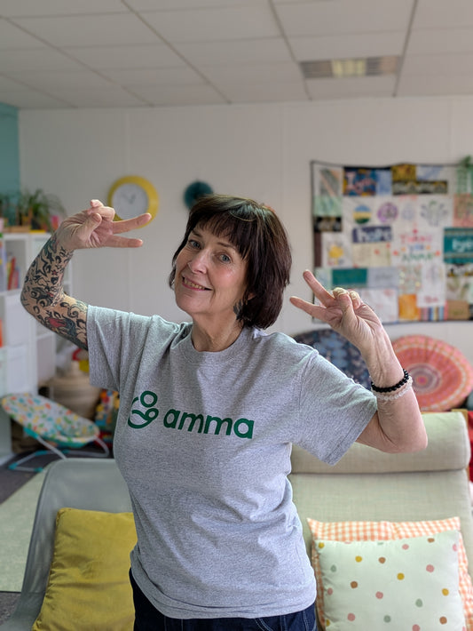 Amma Logo T-shirt grey/green